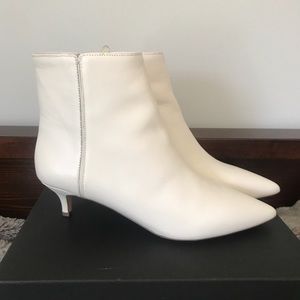 J CREW Kitten Heel Cream Leather Ankle Boots!